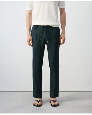 Mango Drawstring Slim-fit Pants - Green