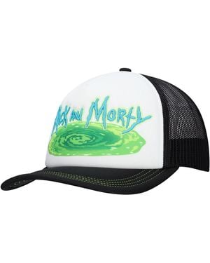 Lids And White/black Rick And Morty Graphic Foam Trucker Adjustable Hat - Green