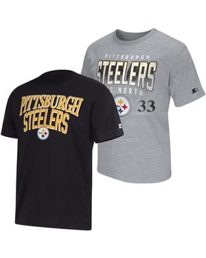 Starter 2-pack Black/gray Pittsburgh Steelers Logo T-shirt - Multicolor