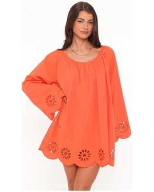 Petal & Pup Tampa Long Sleeve Mini Dress - Orange