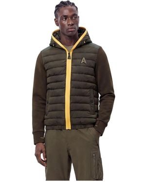 Alpenhaus Cassien Hybrid Puffer Mock Neck Aquaguard Zipper Jacket - Brown