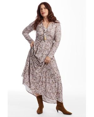 June + Vie June + Vie June + Vie V Neck Midi Dress - Multicolor