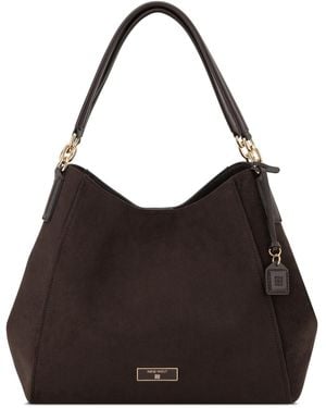 Nine West Deacon Triple Compartment Large Shoulder Handbag - Brown