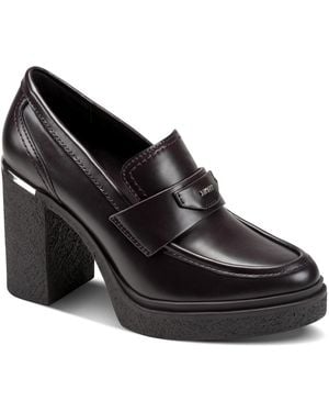 DKNY Tafani Slip-on Heeled Loafer Pumps - Black