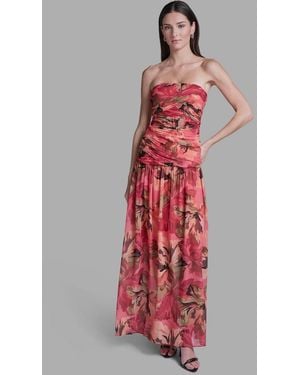 BCBGMAXAZRIA Strapless Maxi Dress - Red
