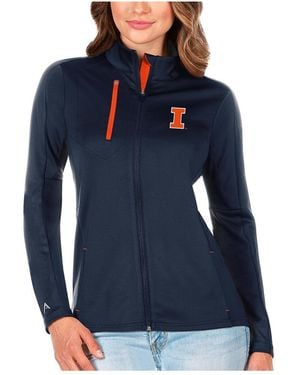Antigua Navy/orange Illinois Fighting Illini Generation Full-zip Jacket - Blue