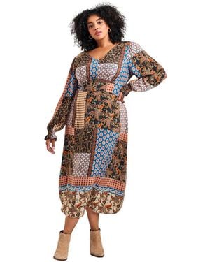 Avenue Plus Size Allure V-neckline Dress - Multicolor