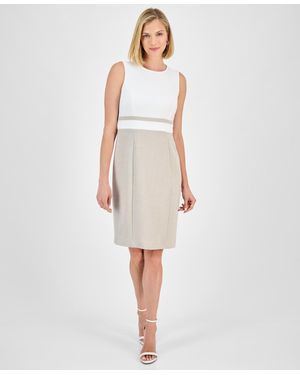 Kasper Crepe Sheath Dress - White
