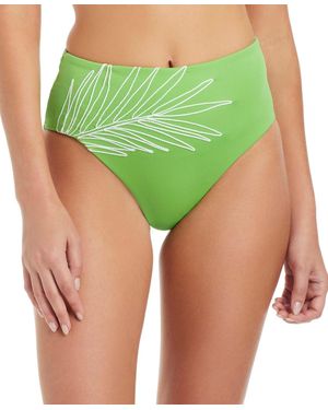 Sanctuary Midnight Breeze High Rise Embroidered Swim Briefs - Green