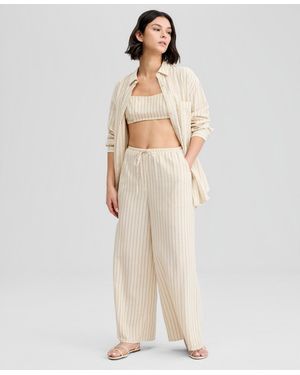 And Now This Striped Wide-leg Pants - Natural