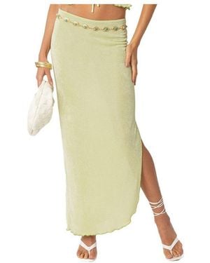 Edikted Milan Slitted Maxi Skirt - Green