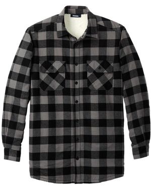 Kingsize Big & Tall Fleece Sherpa Shirt Jacket - Black