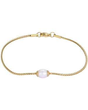 Adornia Natural Freshwater Pearl Gold-tone Bracelet - White