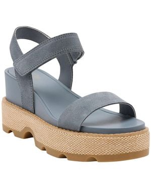 Sorel Joanie Iv Y-strap Wedge Sandals - Blue