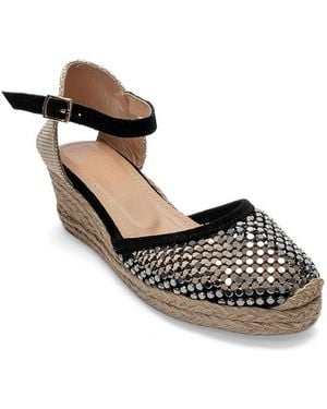 Forever & Always Shoes Forever And Always Shoes Drelix Leather Espadrille Sandal - Black