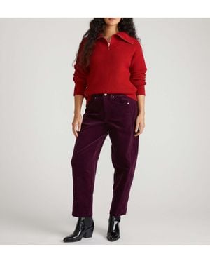 UNIVERSAL STANDARD Dakota Twisted Leg Corduroy Pants - Red