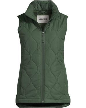 Lands' End Plus Size Featherfree Onion Quilted Insulated Vest - Green