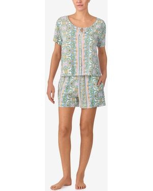 Sanctuary 2-piece Short-sleeve Top & Boxer Set - Blue