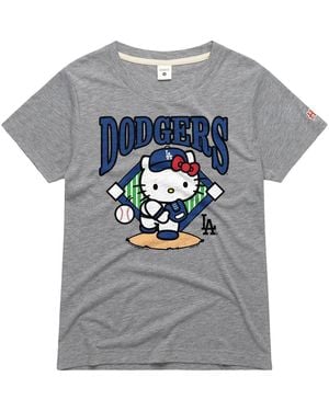 Homage Hello Kitty X Los Angeles Dodgers Pitch Tri-blend T-shirt - Gray