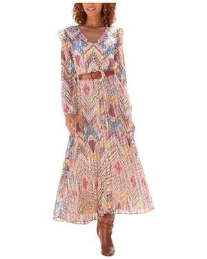 Lascana Pleated Maxi Dress - Pink