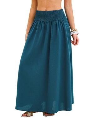 CUPSHE On Socials Maxi Skirt - Blue
