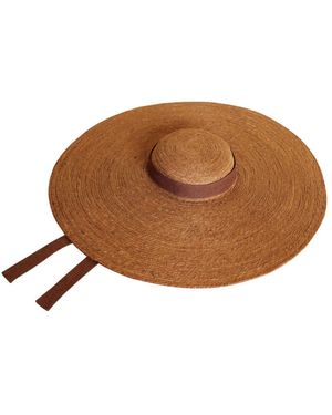 BrunnaCo Lola Wide Brim Jute Straw Hat In - Brown