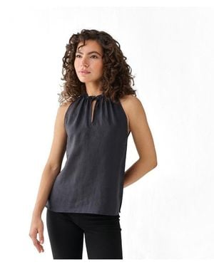 REISTOR Halter Hemp Neck Top - Blue