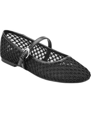 Marc Fisher Tanke Sheer Mesh Mary Jane Flats - Black