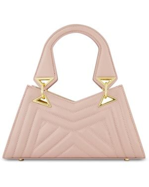 Mac Duggal Angular Quilted Napa Leather Handbag - Pink