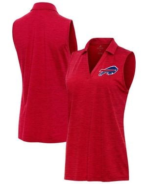 Antigua Buffalo Bills Layout Sleeveless V-neck Polo Shirt - Red