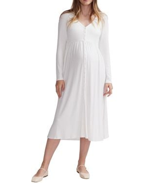 Hatch Collection Maternity The Softest Rib Nursing Friendly Dress - Gray