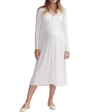 Hatch Collection Maternity The Softest Rib Nursing Friendly Dress - Gray