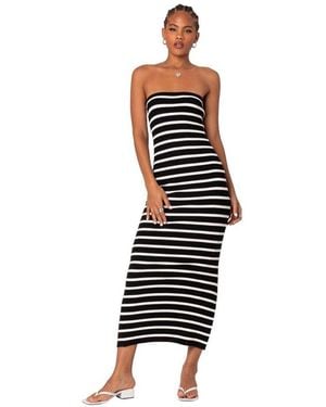 Edikted Knit Back Slitted Maxi Dress - Black
