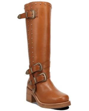 Dingo Fillmore Knee-high Western Studded Boots - Brown