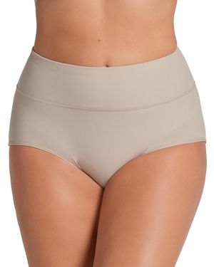 Leonisa High-waisted Classic Smoothing Brief - Brown