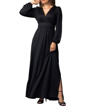 Kiyonna Kelsey Long Sleeve Maxi Dress - Black