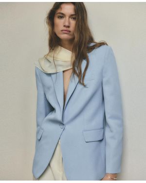 Mango Straight-fit Suit Blazer - Blue