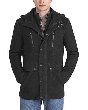 BGSD Men Adam Herringbone Wool Car Coat - Black