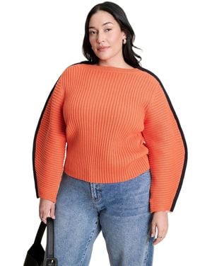 Eloquii Rounded Sleeve Sweater - Orange