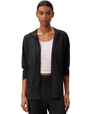 Calvin Klein Melange Lightweight Hooded Jacket - Black