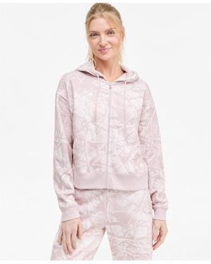 PUMA Ess Camo Full-zip Fleece Hoodie - Pink