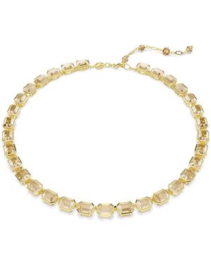 Swarovski Millenia Gold-tone Plated Tennis Necklace - Metallic