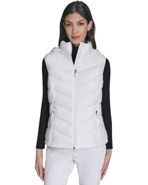 Charter Club Packable Hooded Puffer Vest - Gray