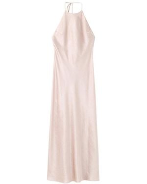 Mango Satin Halter Dress - Pink
