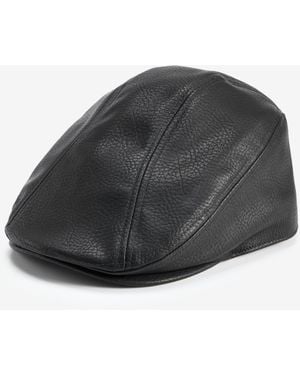 Scala Ivy Faux-leather Flat Cap - Gray