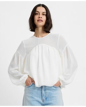 French Connection Marina Round Neck Blouse - White