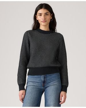 Levi's Snowflake Crewneck Long Sleeve Sweater - Black