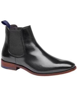 Johnston & Murphy Arrister Italian Leather Slip-on Almond-toe Chelsea Boots - Black