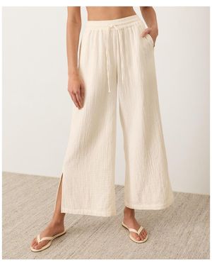 Pact Organic Cotton Coastal Double Gauze Split Hem Pant - Natural