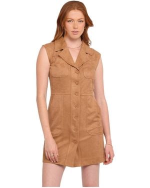Petal & Pup Xoey Suede Mini Dress - Brown